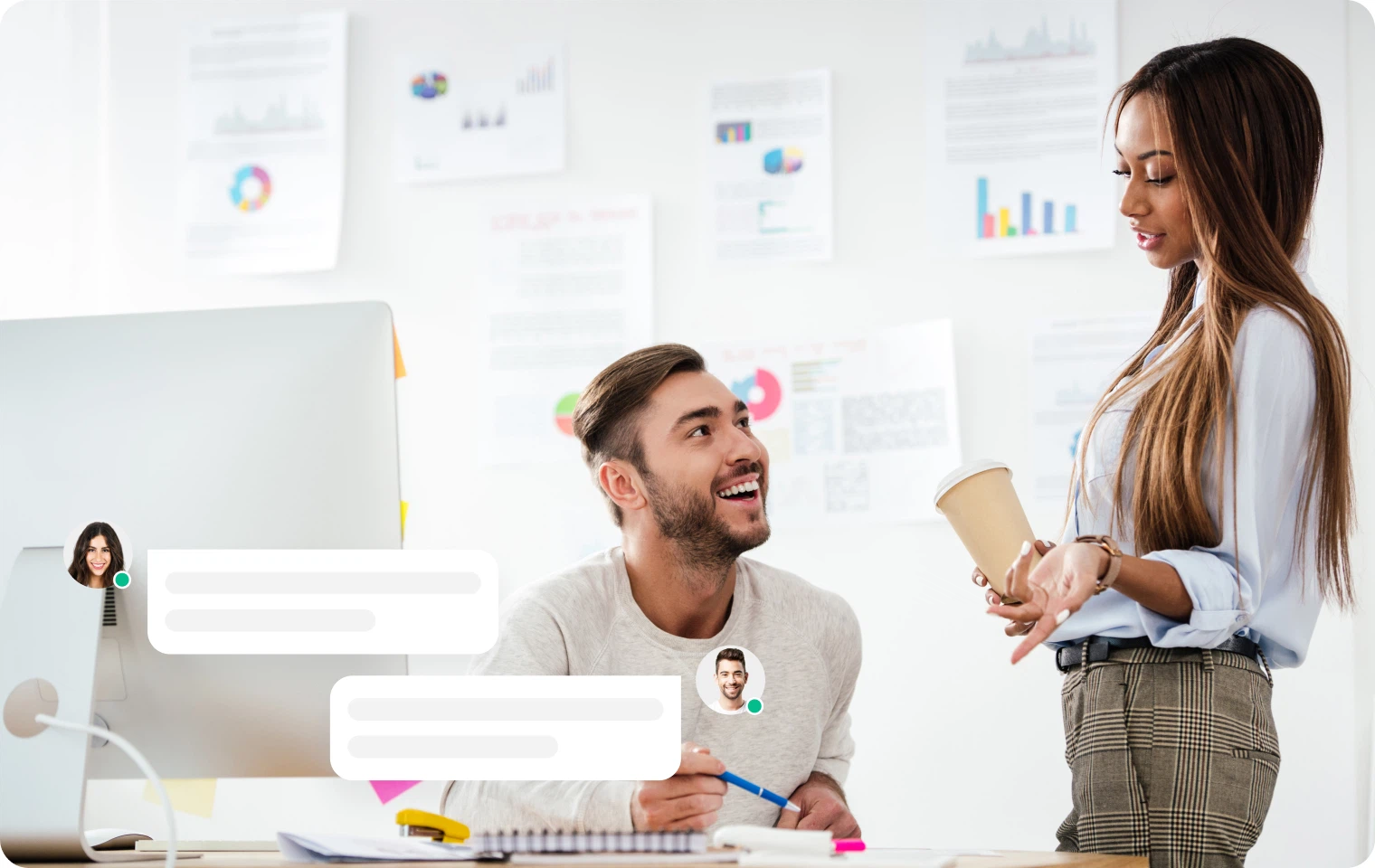 Employees having an internal discussion